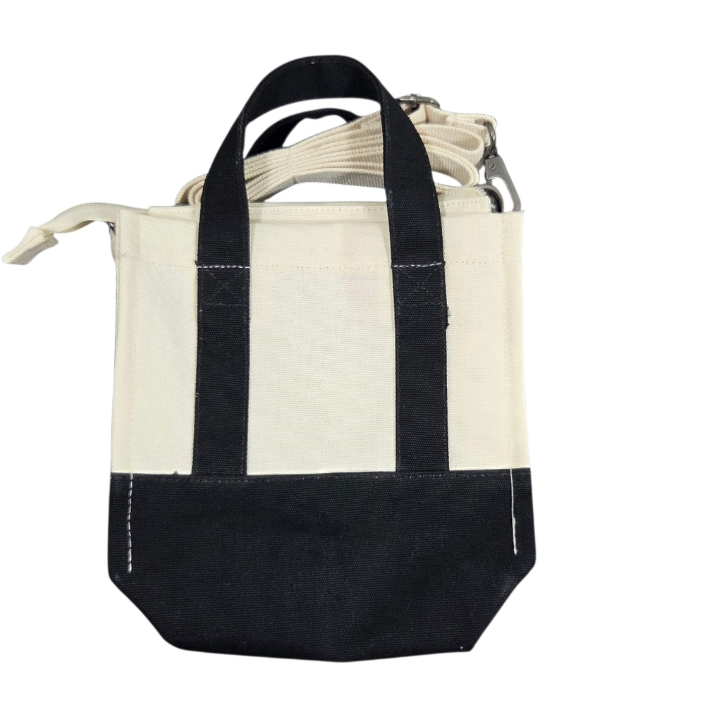 Vans Lil Pergs Tote Bag White Black Logo Print Canvas Shoulder Bag NWT - Picture 7 of 7